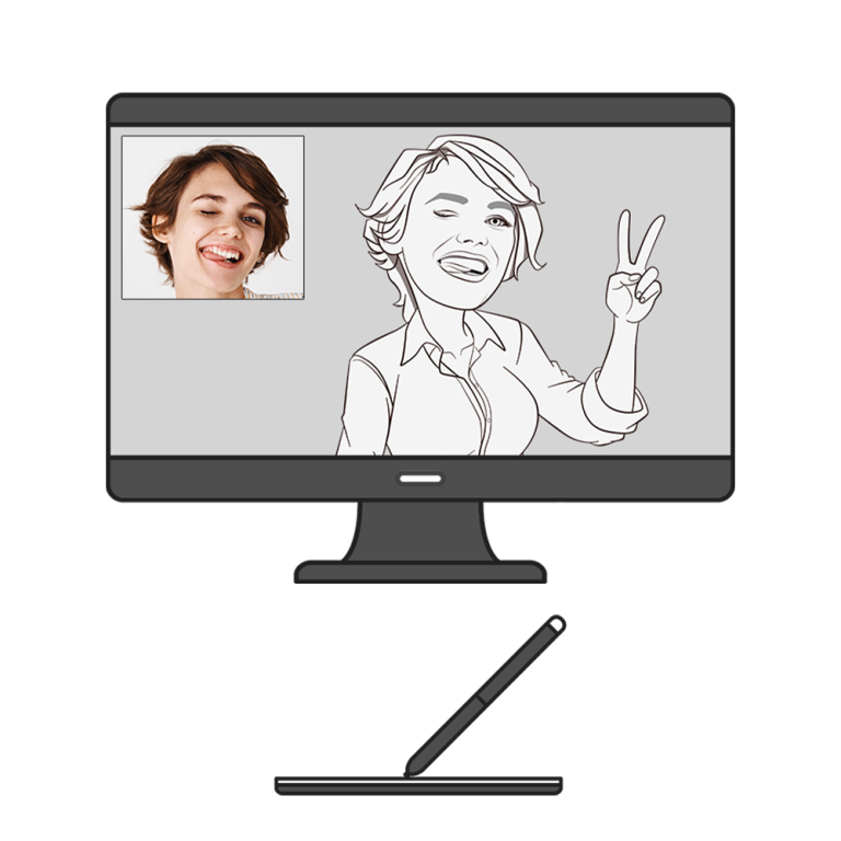 Professional artists begin designing your custom caricature.