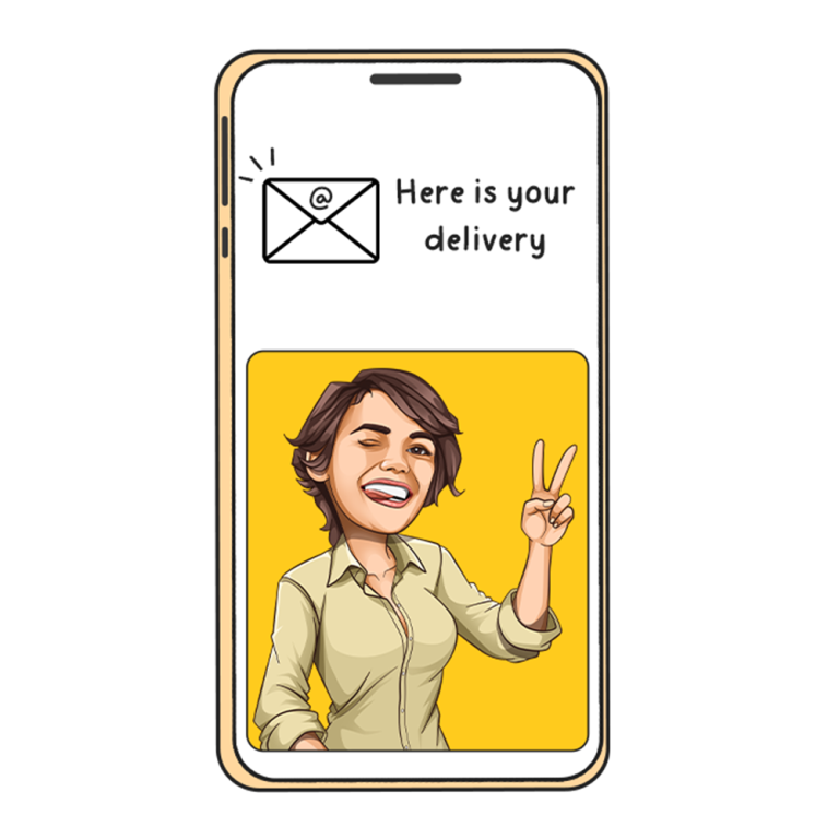 Receive your completed caricature via email within your selected delivery time.